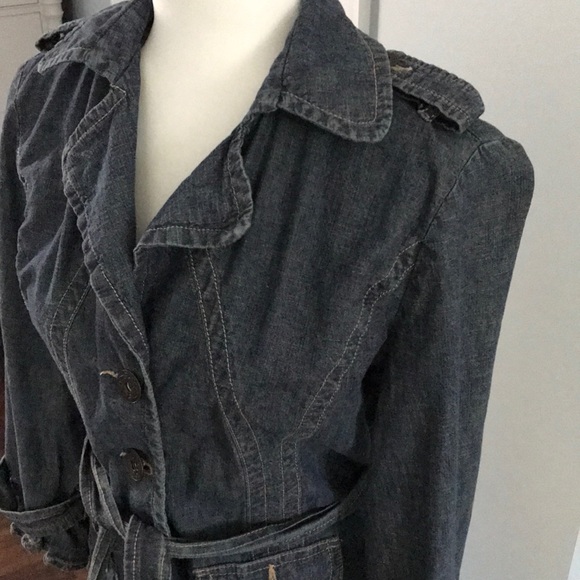 3/4 Sleeve Denim Blazer/Jacket - Picture 3 of 5